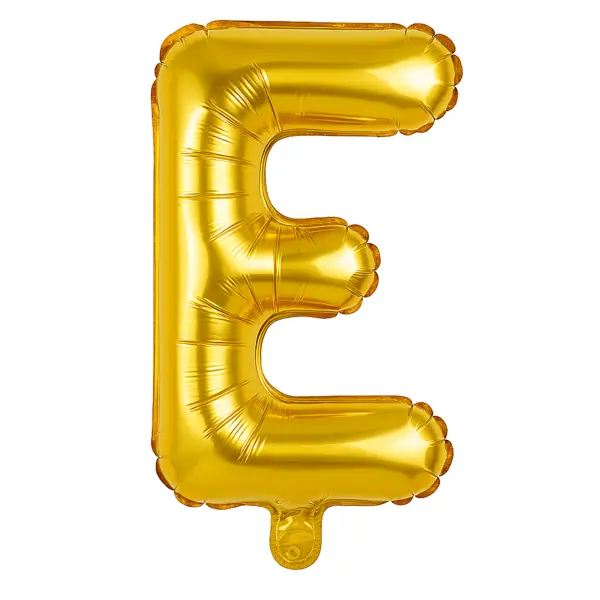 Balon folie litera E auriu 35 cm, decor aniversari si petreceri, 1 buc