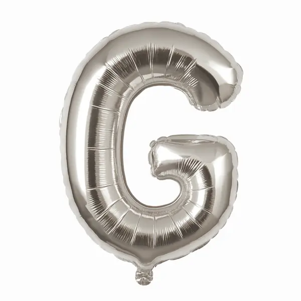 Balon folie litera G argintiu 35 cm, decor aniversari si petreceri, 1 buc