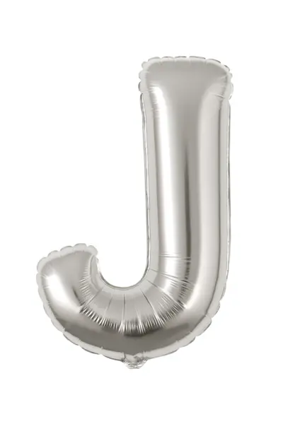 Balon folie litera J argintiu, 35 cm, decor petreceri, aniversari, 1 buc