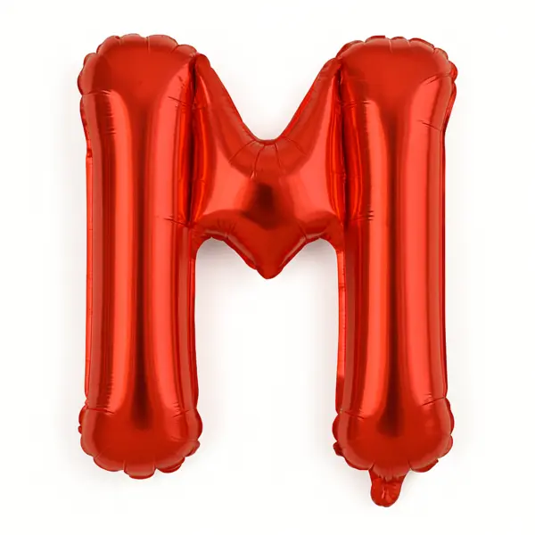 Balon folie litera M rosu, 35 cm, decor petreceri si aniversari, 1 buc
