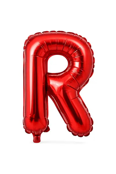 Balon folie litera R rosu, 35 cm, decor aniversar si petreceri, 1 buc