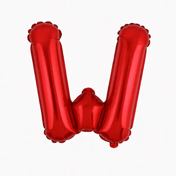 Balon folie litera W rosu, 35 cm, decor aniversar si petreceri, 1 buc