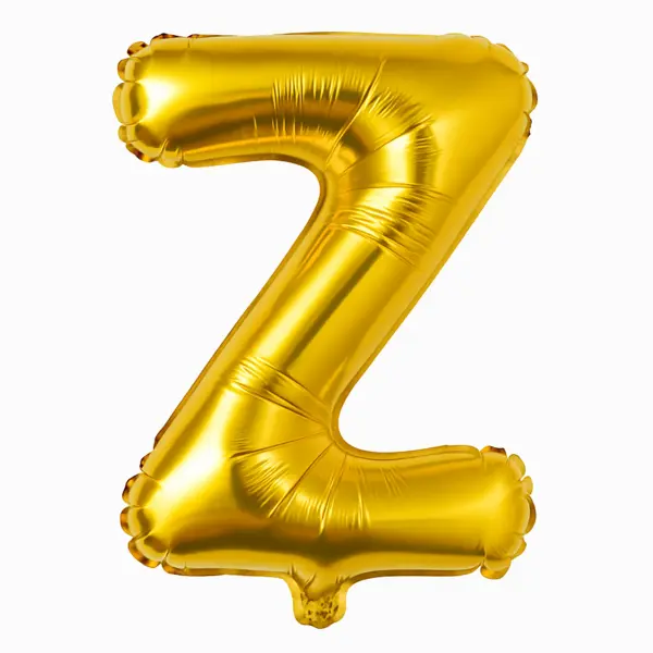 Balon folie litera Z auriu, 35 cm, decor aniversar si petreceri, 1 buc