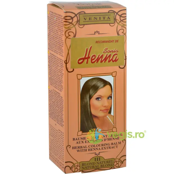 Balsam Colorant pentru Par cu Henna Nr. 111 - Blond Natural 75ml