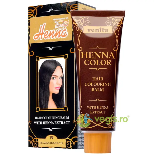 Balsam Colorant pentru Par Henna Sonia Nr.19 Ciocolata Neagra 75g