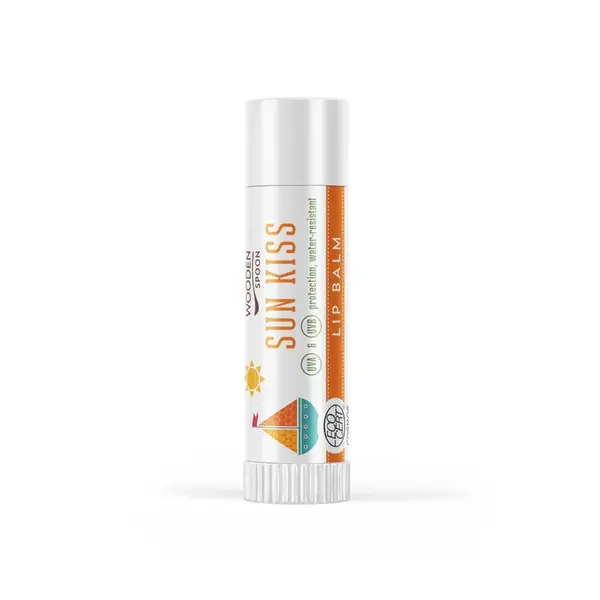 Balsam de buze cu protectie solara sun kiss ecologic 4.3ml Wooden Spoon