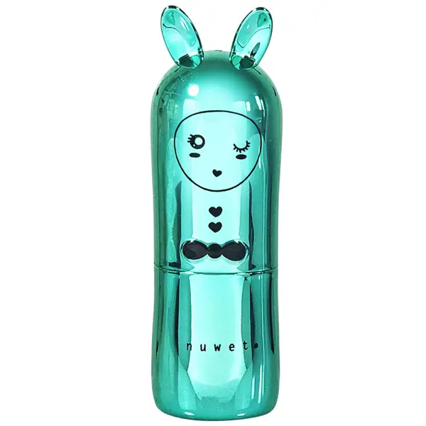 Balsam de buze cu sclipici si parfum de cupcake pentru copii Turquoise, 3.5g, Inuwet