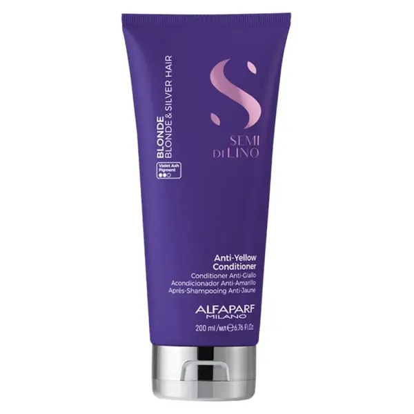 Balsam de Par Alfaparf pentru Par Blond Anti Yellow, Neutralizeaza Tonurile de Galben, 200 ml