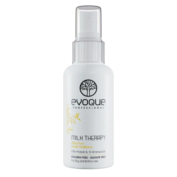 Balsam de Par Bifazic Leave-in, EVOQUE Milk Therapy 2 Phase Conditioner, 100 ml - Fara Clatire, Cu Protectie Termica, Travel Size - Evoque