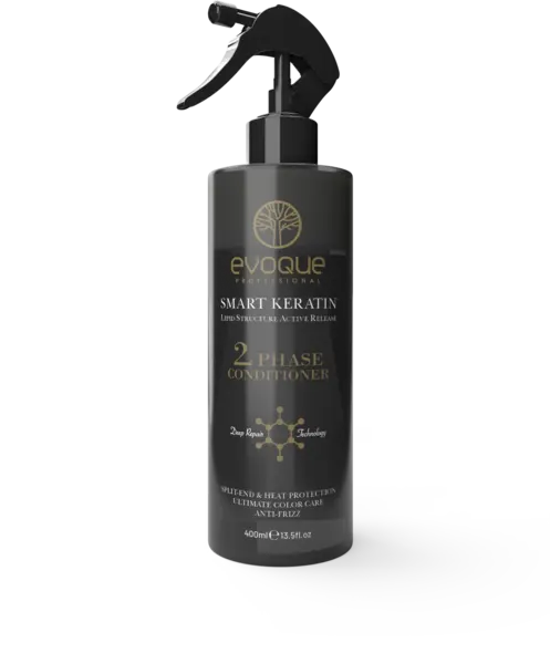 Balsam de Par Leave-in Profesional EVOQUE Smart Keratin, 400 ml - Balsam Fara Clatire cu Keratina, Ulei de Argan si Macadamia, Anti-Frizz, Protectie UV