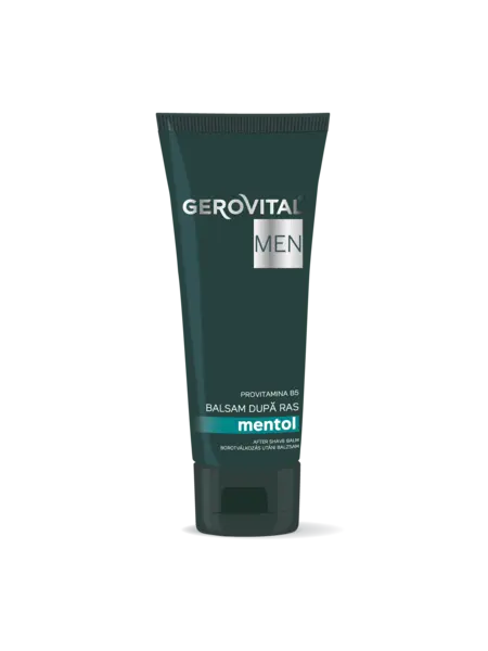 Balsam După Ras Cu Mentol și Provitamina B5 Efect Calmant, Hidratant și Revigorant După Bărbierit, Gerovital Men, 100 Ml
