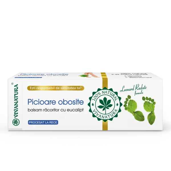 Balsam racoritor cu eucalipt pentru picioare obosite, 75ml, VivaNatura