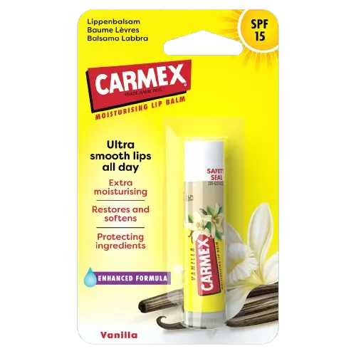 Balsam reparator pentru buze uscate si crapate cu aroma de vanilie SPF 15, Carmex | 4.25 g