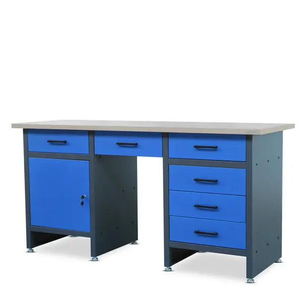 Banc de lucru, blat de lucru FRANK, 1700 x 850 x 600 mm, albastru-antracit Banc de lucru, blat de lucru FRANK, 1700 x 850 x 600 mm, albastru-antracit