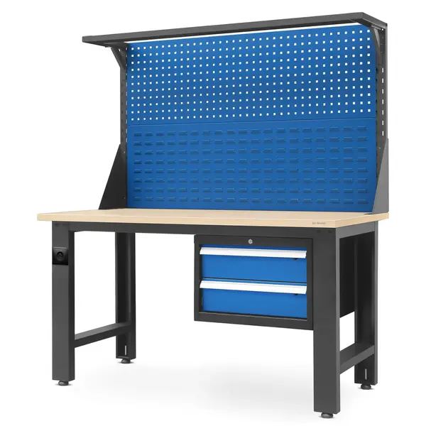 Banc de lucru LOGAN, 1500 x 1700 x 750 mm, albastru - antracit Banc de lucru LOGAN, 1500 x 1700 x 750 mm, albastru - antracit