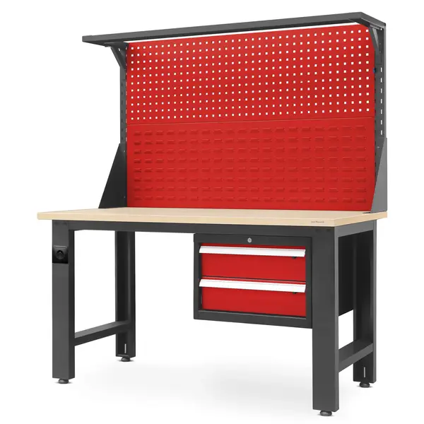 Banc de lucru LOGAN, 1500 x 1700 x 750 mm, rosu-antracit Banc de lucru LOGAN, 1500 x 1700 x 750 mm, roșu-antracit