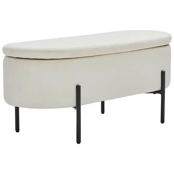 Bancă Cu Spațiu Depozitare metal, textil, 95/43/36 cm