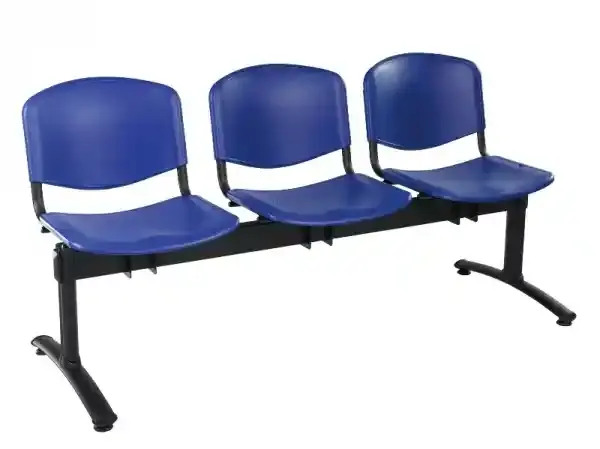 Banca de asteptare 3 locuri - Model 1123, cadru metalic negru, sezut plastic