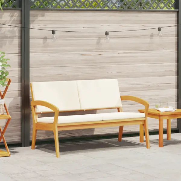 Banca de gradina Gossi cu perne 115x70x72 cm din lemn masiv de acacia