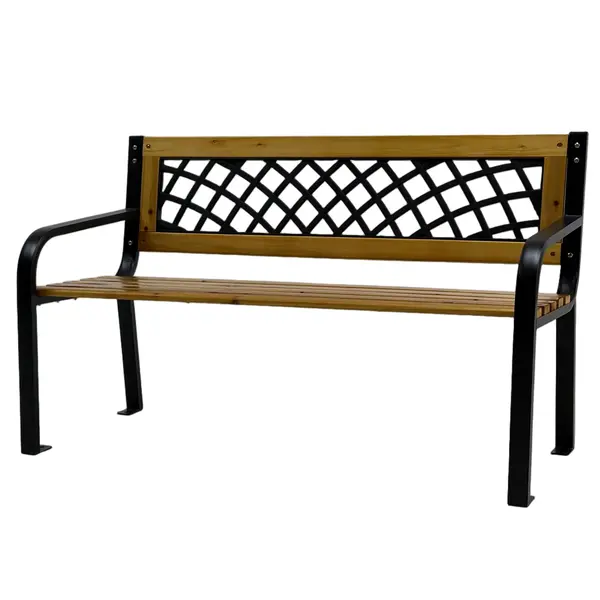 Bancă grădină LUNA lemn/oțel/PVC - 118x52x73 cm - Default Title