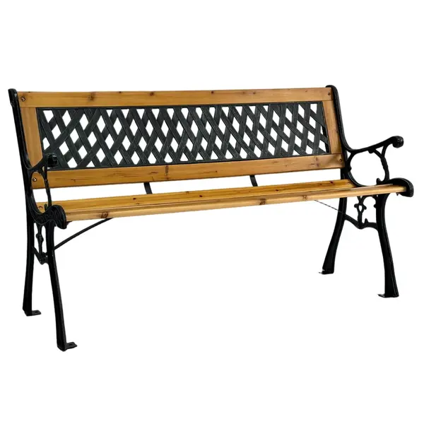 Bancă grădină SOLE 125x52x74 cm din lemn, oțel și PVC - Default Title