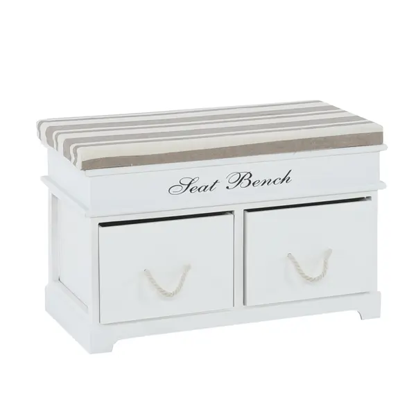 Bancheta hol cu perna, SEAT BENCH 1 NEW, lemn alb