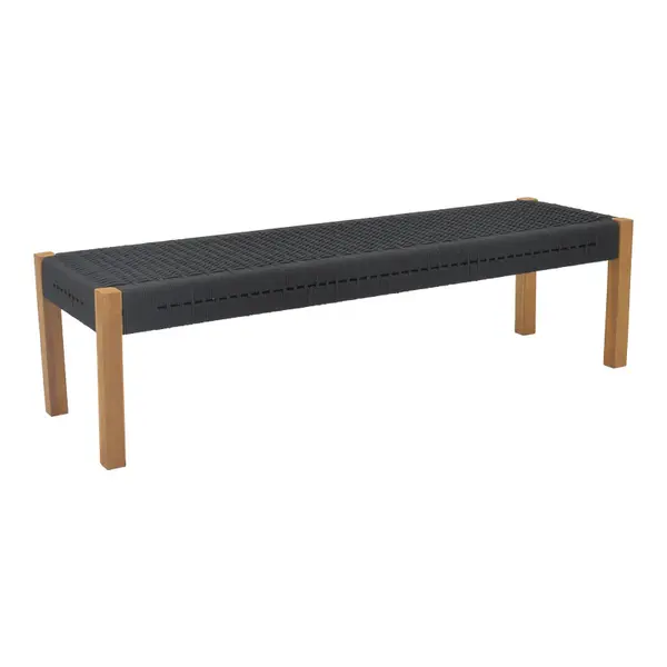 Bancuta de gradina Uma Boho, Negru, 150x45x40 cm