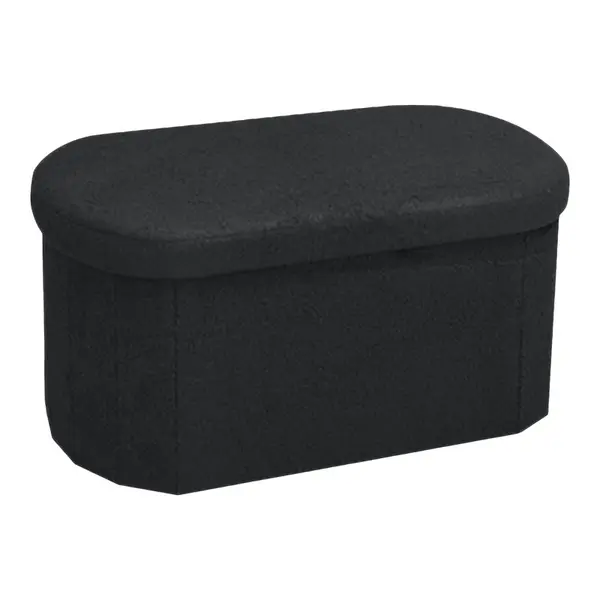 Bancuta hol cufar cu depozitare Ottoman Otto boucle Gri inchis 76x38x38 cm