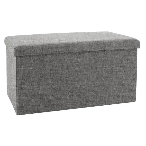 Bancuta hol cufar cu spatiu de depozitare material textil Greatness gri 76x38x38cm