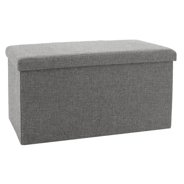 Bancuta hol cufar cu spatiu de depozitare material textil Greatness gri 76x38x38cm