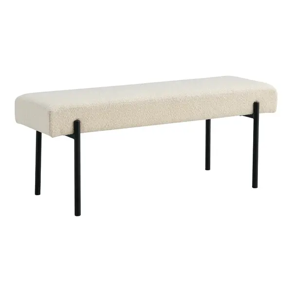 Bancuta SINDON BOUCLE 100 x 36 CM - Alb