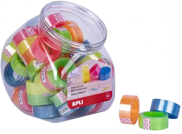 Banda adeziva colorată Apli - 19 mm х 20 m, Sortiment