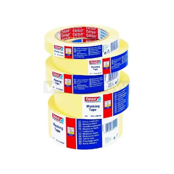 Banda adeziva hartie galbena 19 mm x 50 m Banda adeziva mascare universala 19 mm x 50 m 4323 Tesa