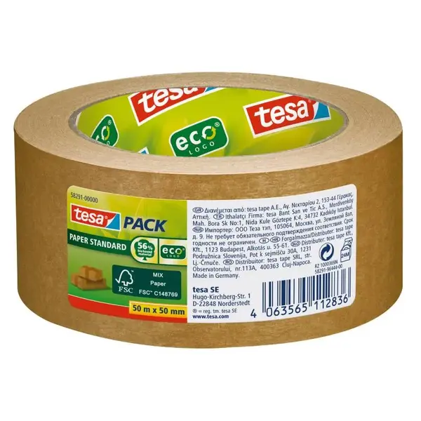 Banda adeziva maro hartie 50 mm x 50 m ecologica Banda adeziva maro hartie 50 mm x 50 m ecologica