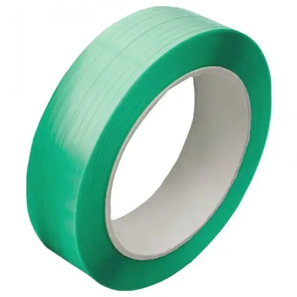 Banda adeziva paletizare verde PET 12 mm x 0.7mm x 2000 m 333 kg Banda Paletizare PET 333 kg 12 mm latime 0.7mm grosime 2000 m lungime