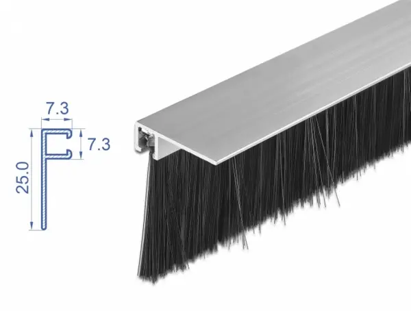 Banda cu perii 40 mm cu profil din aluminiu unghi 1m, Delock 66652