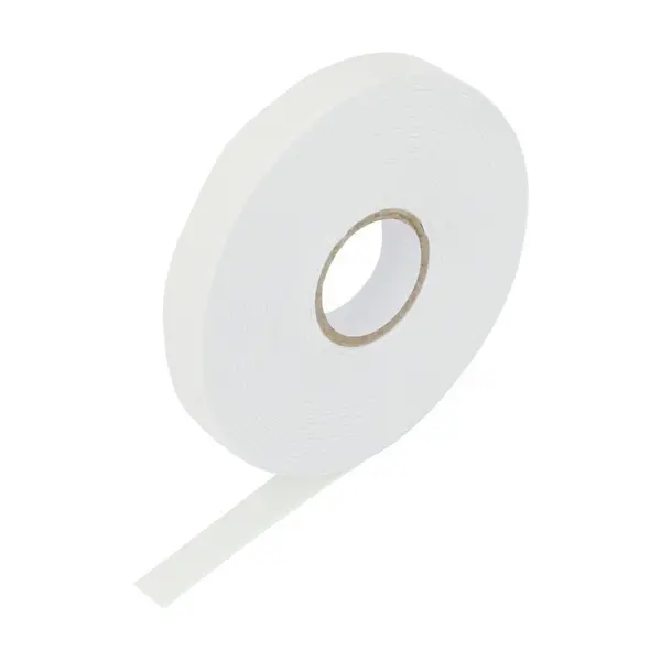 Banda dublu adeziva buretata, alb, 12mm x 3m