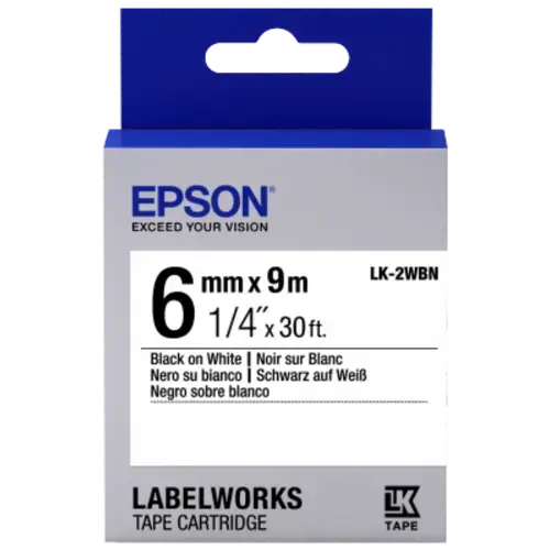 Banda Epson C53S652003, 6/9mm/m, Alb/Negru