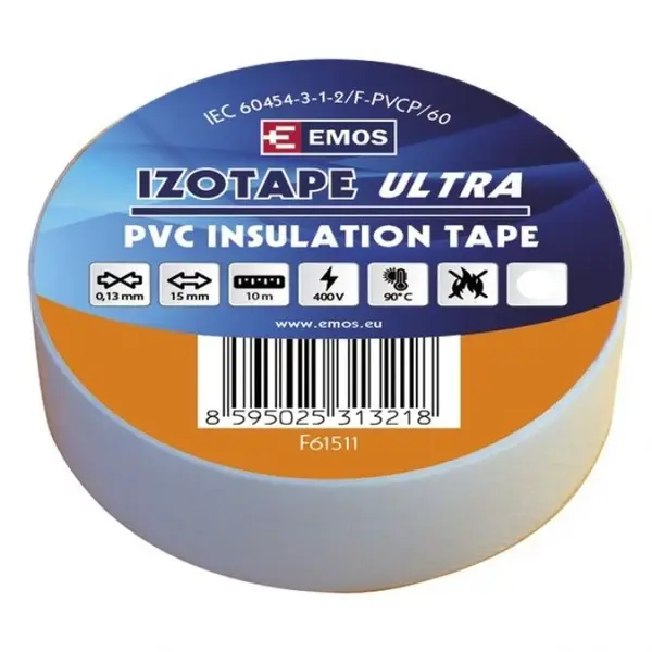 Banda izolatoare PVC 15mm/10m Alb, ZVPEP02