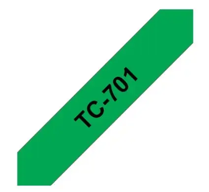 Banda Laminata Brother TC701, 12mm (Negru/Verde)