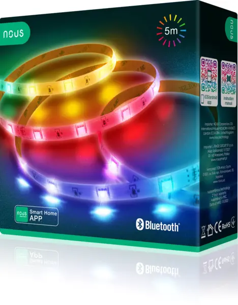 banda led nous rgb f6, 5m, bluetooth, control aplicatie