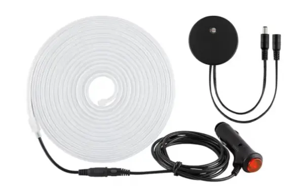 Banda LED portbagaj auto 5M cu senzor si alimentare la bricheta Iluminare Calda 12V