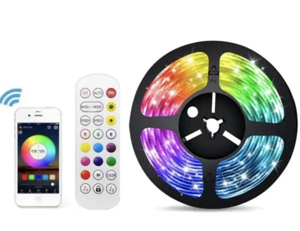 Banda LED RGB autoadeziva cu functie de sunet Bluetooth si telecomanda Q ST50
