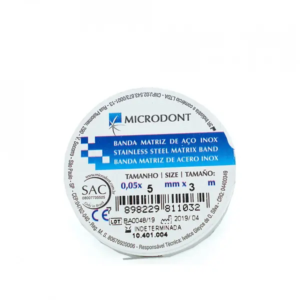 Banda metalica inox rola 5mm x 0.05mm x 3m Microdont