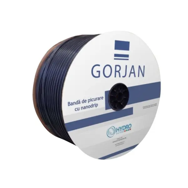 Banda pentru irigatii prin picurare Gorjan cu Nanodrip, 6 mil, D 16 mm, distanta orificii 10 cm, 1.3 L/H- ROLA 3000 METRI