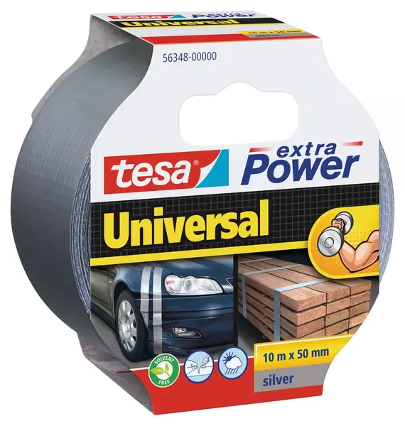 Bandă universală pentru hobby Tesa – Extra Power, 10 m x 50 mm, gri