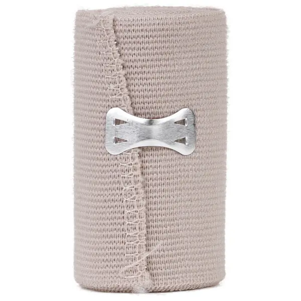 Bandaj Elastic Natur ALINTA 7.5cmx4.5m - Compresie usoara, cu cleme metalice
