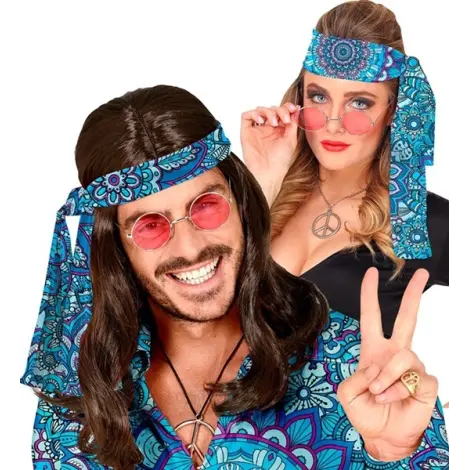 Bandana hippie albastra