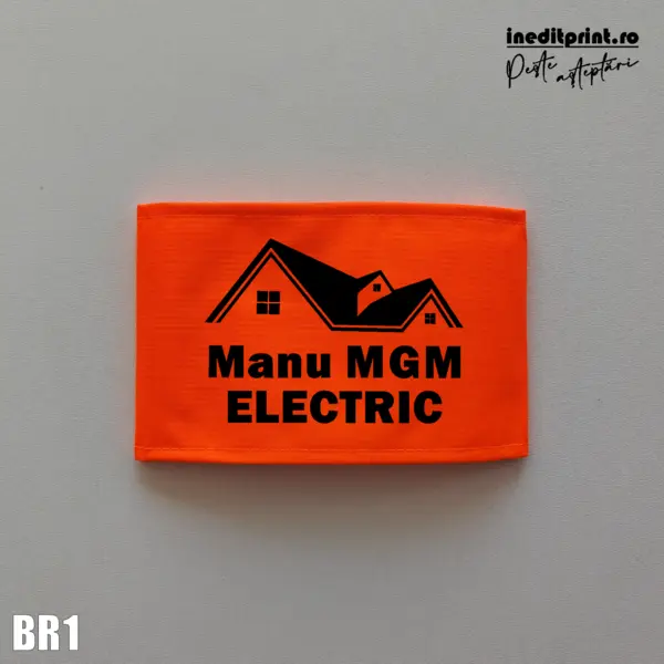 Banderola reflectorizanta personalizabila B1 L/XL, Portocaliu fluorescent