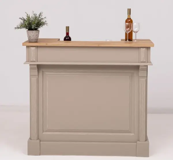 Bar cu suport pentru sticle de vin, blat stejar cu finisaj Dublu color